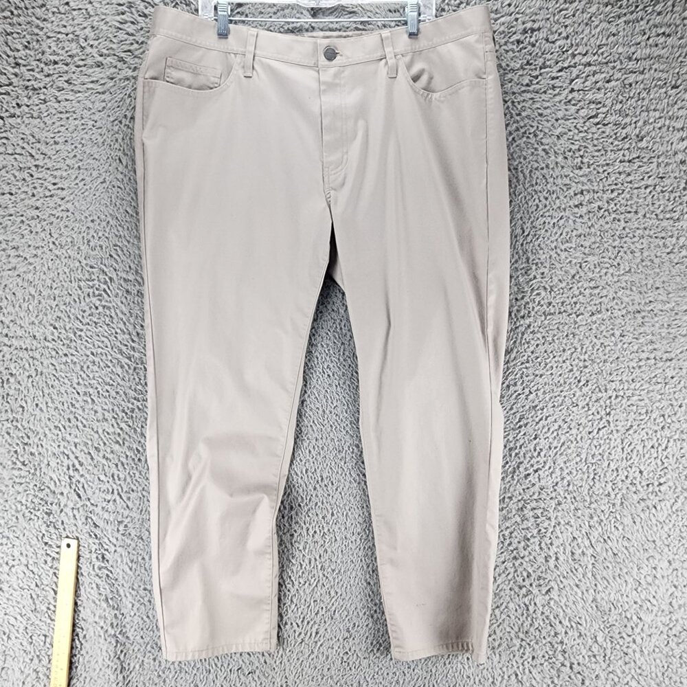 J. Hilburn Pants Mens 40x27 SLL Tan Stretch Mid Rise Slim Fit *GUC*